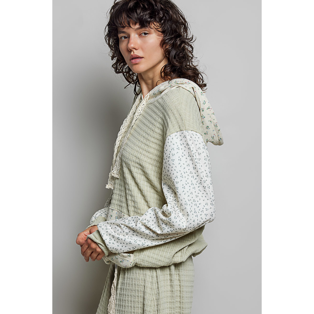 SMP666&SMT2886A SM Pol Patchwrk Wide Leg Pants&Hooded Pullover Set Various Sizes - Picture 7 of 9